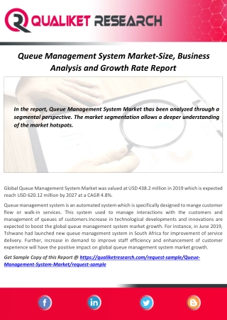 Queue Management System Market Future Growth, Business Prospects, Forthcoming Developments and Future Investments by For