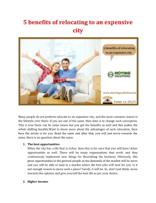 5 benefits of relocating to an expensive city