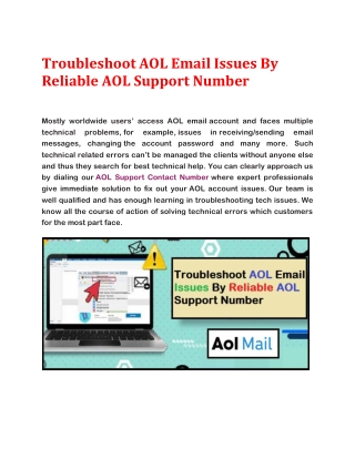 Troubleshoot AOL Email Issues By Reliable AOL Support Number