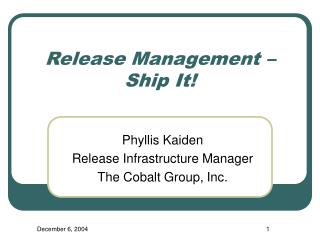 Release Management – Ship It!