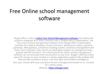 Free Online school management software