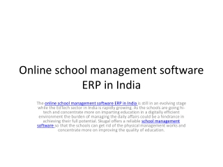 Online school management software ERP in India