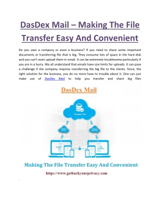 DasDex Mail – Making The File Transfer Easy And Convenient