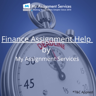 Finance Assignment Help by My Assignment Services