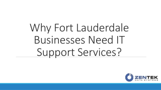 Why Fort Lauderdale Businesses Need IT Support Services?