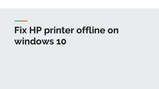 Fix HP printer offline isssue