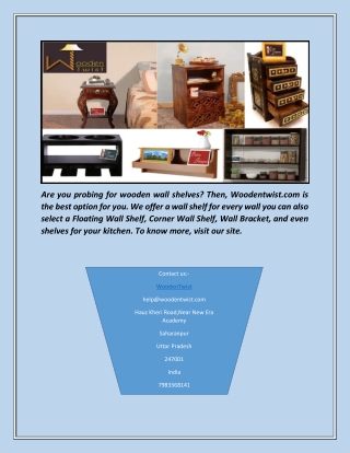Shop Wooden Wall Shelves | WoodenTwist