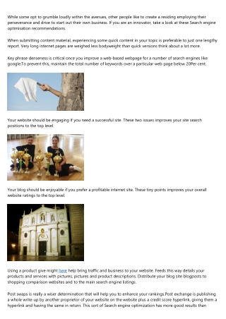 Tips For Capitalizing on Your Prosperity Employing Seo