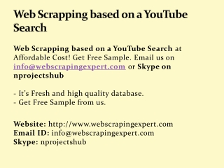 Web Scrapping based on a YouTube Search