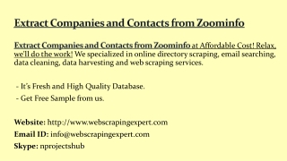 Extract Companies and Contacts from Zoominfo