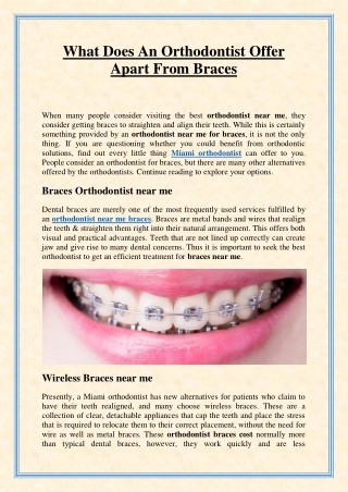 What Does An Orthodontist Offer Apart From Braces