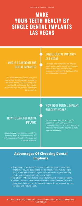 Make your teeth healty by Single Dental Implants Las Vegas