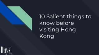 10 Salient things to know before visiting Hong Kong