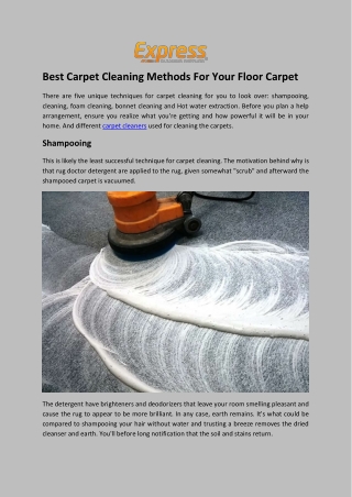 Best Carpet Cleaning Methods For Your Floor Carpet