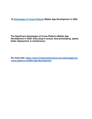10 Advantages of Cross-Platform Mobile App Development in 2020