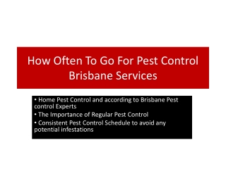 How Often To Go For Pest Control Brisbane Services?