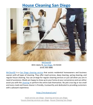 House Cleaning San Diego