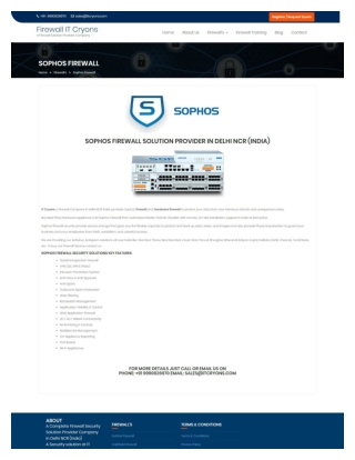 Sophos Firewall Solution Provider Company Delhi (NCR) in India - Firewall IT Cryons