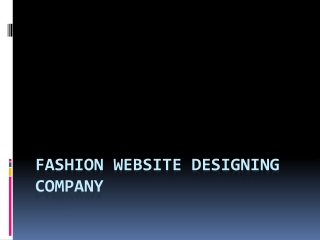 Fashion Website Designing Company