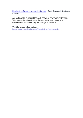 blackjack software providers in Canada | Best Blackjack Software Canada
