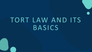 Tort Law And Its Basics