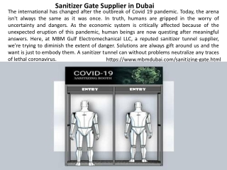 sanitizer gate supplier in Dubai