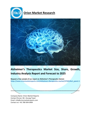 Alzheimer’s Therapeutics Market