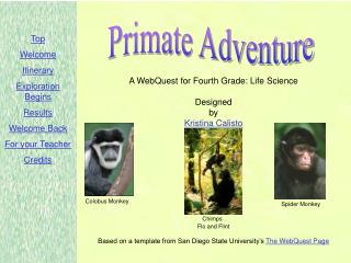 A WebQuest for Fourth Grade: Life Science Designed by Kristina Calisto Chimps Flo and Flint