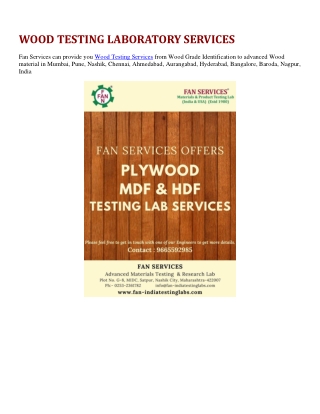 Plywood Testing Lab,MDF,HDF,Particle Board Testing Mumbai, Pune, Nashik, India