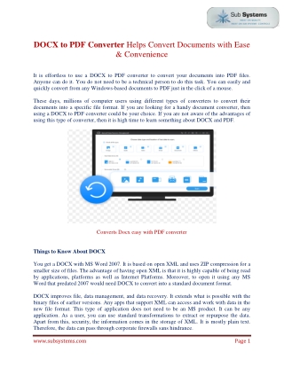 DOCX to PDF Converter Helps Convert Documents with Ease & Convenience