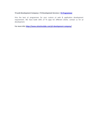 Yii web Development Company | Yii Development Services | Yii Programmer