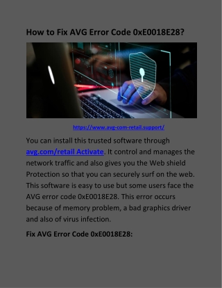 How to Fix AVG Error Code 0xE0018E28?