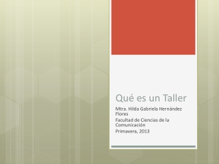 Qué es un Taller