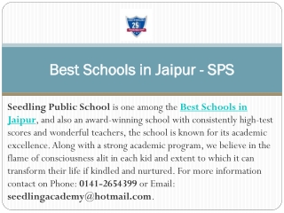 Best Schools in Jaipur - SPSJaipur