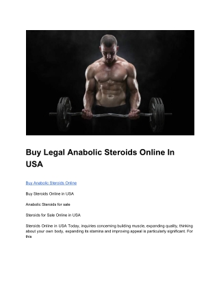 Buy Legal Anabolic Steroids Online In USA