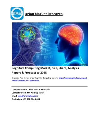 Cognitive Computing Market Growth, Size, Share, Industry Report and Forecast 2019-2025