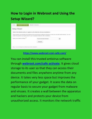 How to Login in Webroot and Using the Setup Wizard?