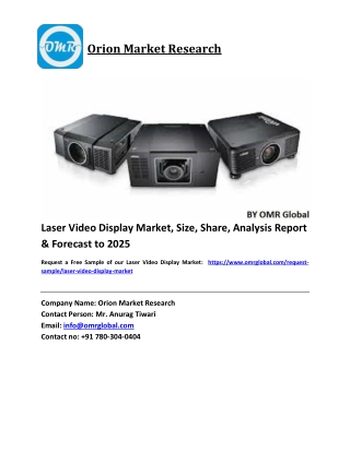 Laser Video Display Market Growth, Size, Share, Industry Report and Forecast 2018-2023