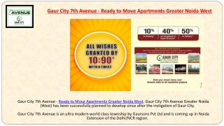 Gaur City 7th Avenue - Ready to Move Apartments Greater Noida West
