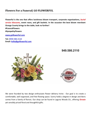 Flowers For a Funeral | GO FLOWERFUL