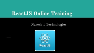 ReactJS Online Training- ReactJS Online Course