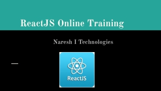 ReactJS Online Training- ReactJS Online Course- Naresh IT