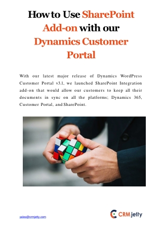 How to Use SharePoint Add-on with our Dynamics Customer Portal