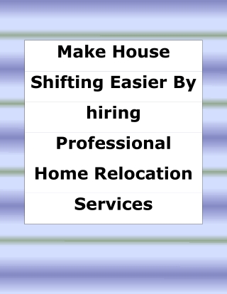 Household movers in India
