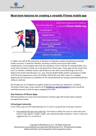 Must Have Features for creating a versatile Fitness Mobile App