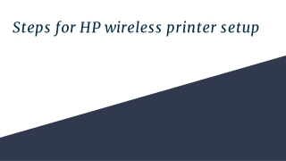 Steps for HP wireless printer setup