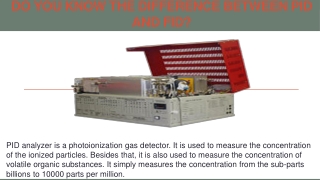 Do you know the Difference between PID and FID?