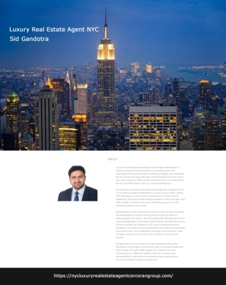Luxury Real Estate Agent NYC | Sid Gandotra