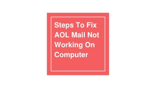 Steps To Fix AOL email not working on computer