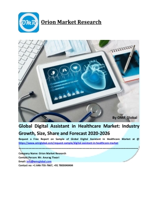 Global Digital Assistant in Healthcare Market Size, Industry Trends, Share and Forecast 2020-2026